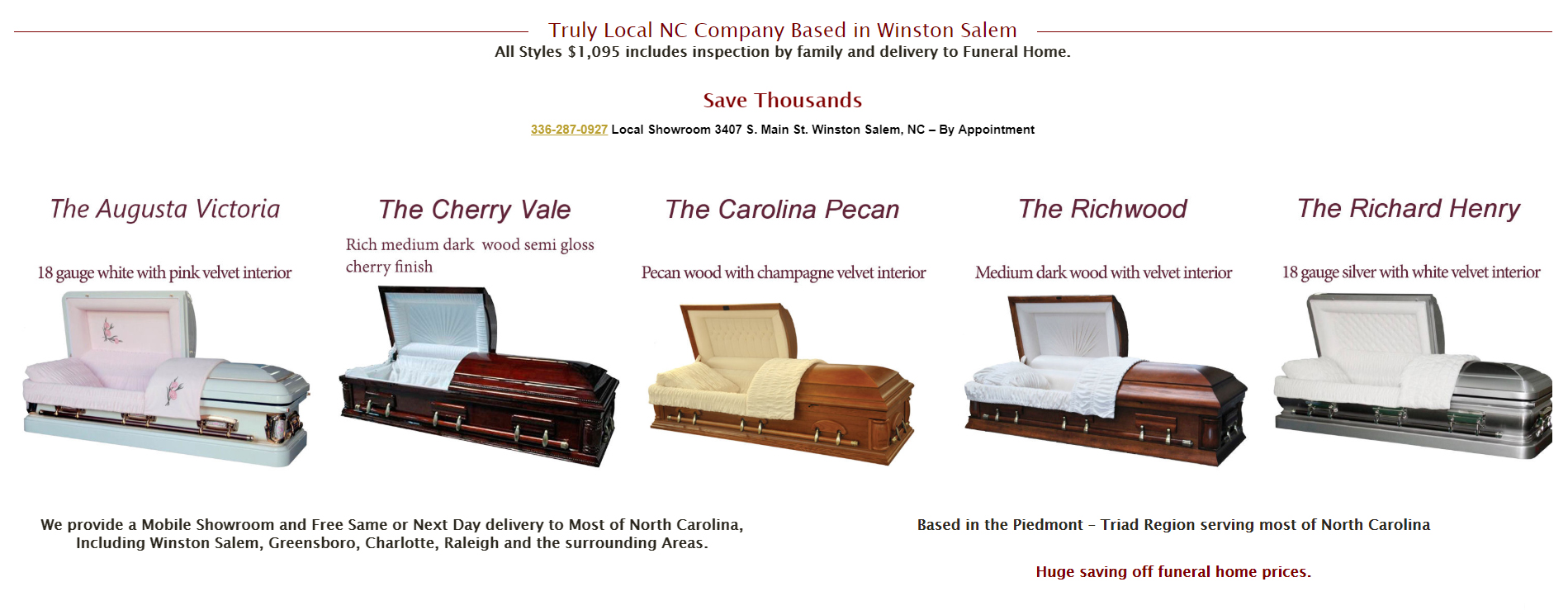 Local Nc Casket Store Opens Retail Showroom In Winston Salem Nc